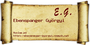 Ebenspanger Györgyi névjegykártya